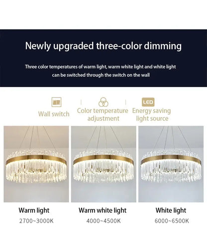 Modern Gold and a Crystal Elegant Ceiling Light