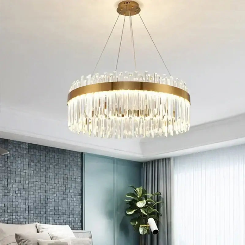 Modern Gold and a Crystal Elegant Ceiling Light