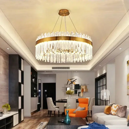Modern Gold and a Crystal Elegant Ceiling Light