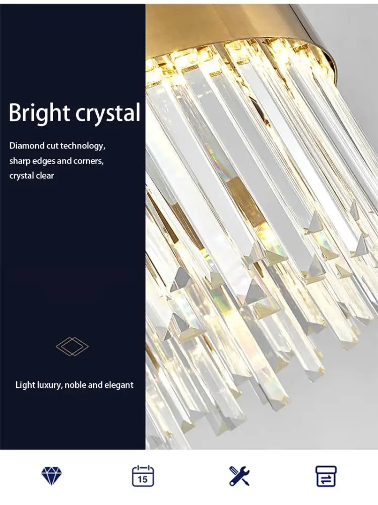 Modern Gold and a Crystal Elegant Ceiling Light