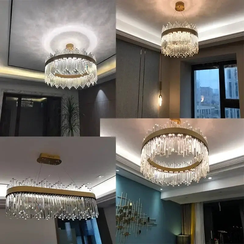 Modern Gold and a Crystal Elegant Ceiling Light
