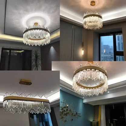 Modern Gold and a Crystal Elegant Ceiling Light
