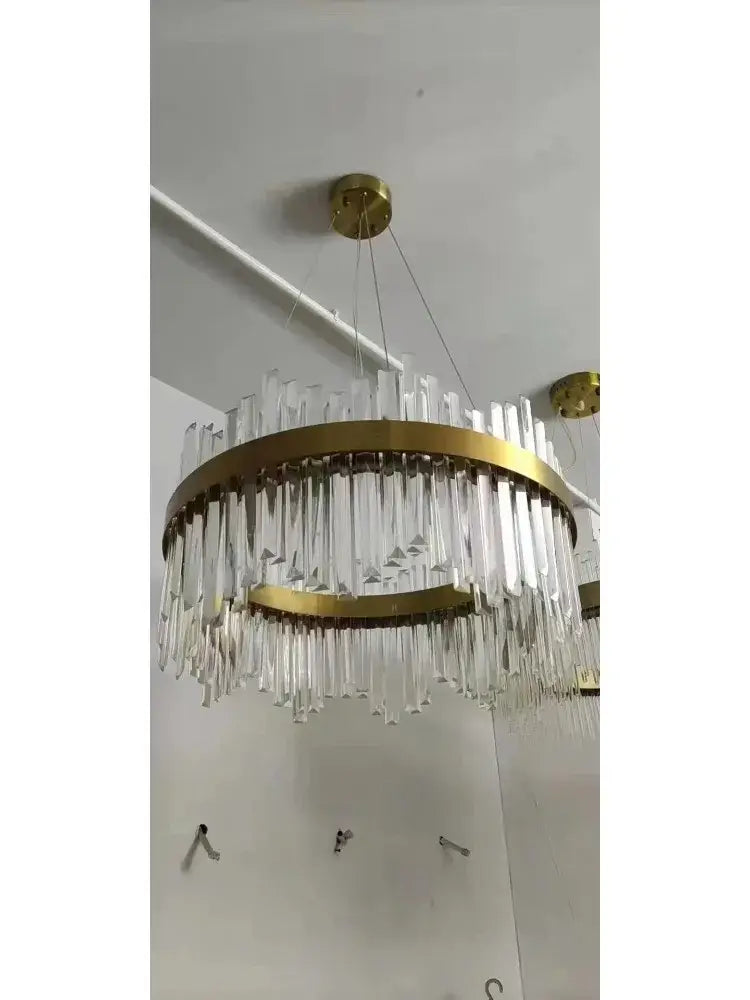 Modern Gold and a Crystal Elegant Ceiling Light