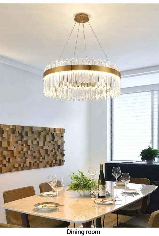 Modern Gold and a Crystal Elegant Ceiling Light