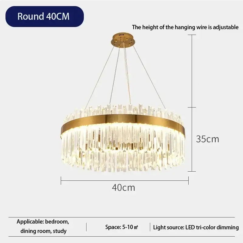 Modern Gold and a Crystal Elegant Ceiling Light