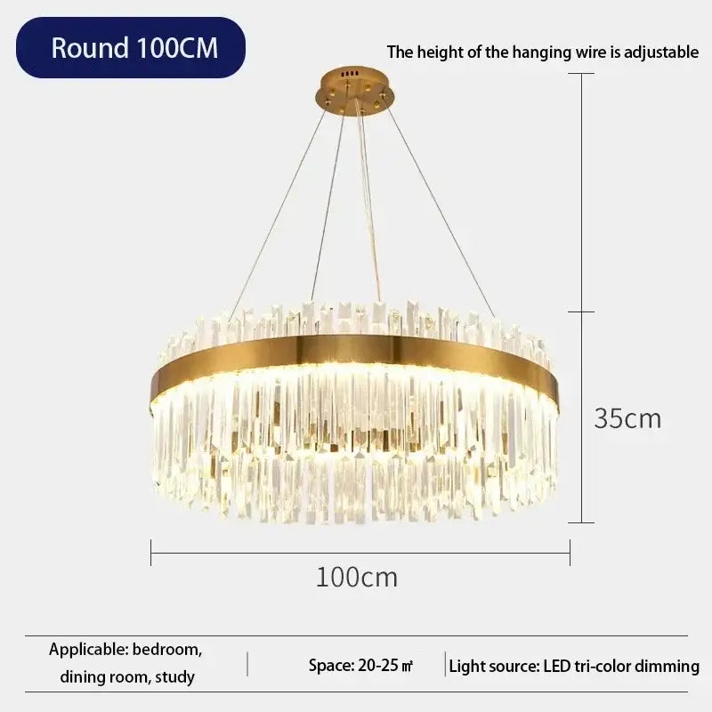 Modern Gold and a Crystal Elegant Ceiling Light