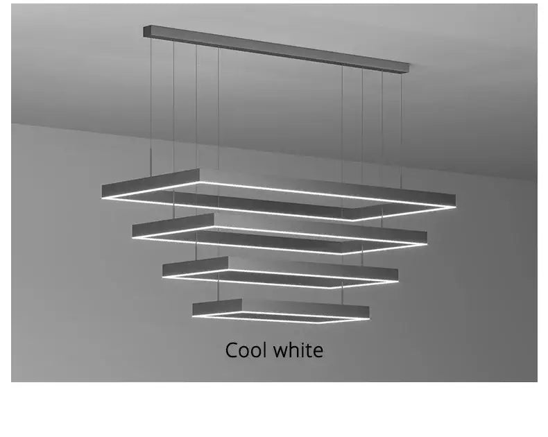 Black Square LED Ceiling Chandelier for Home