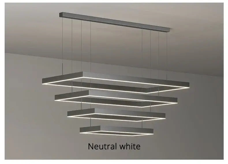Black Square LED Ceiling Chandelier for Home