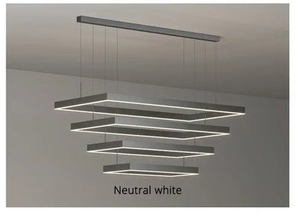Black Square LED Ceiling Chandelier for Home
