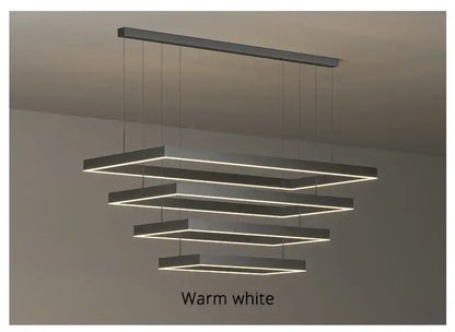 Black Square LED Ceiling Chandelier for Home