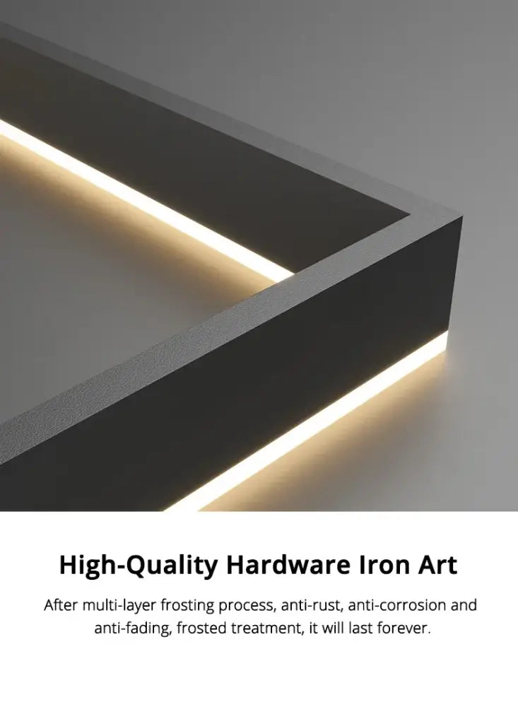 Black Square LED Ceiling Chandelier for Home