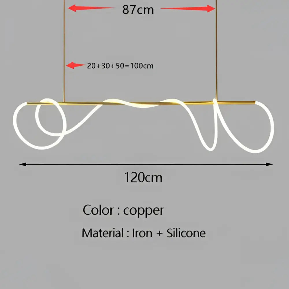 Decorbites Gold Nordic Ceiling Chandelier iron + silicone with looping white cords 120cm wide on Tampa Home & Garden Store