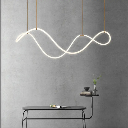 Decorbites Gold Nordic Ceiling Chandelier, gold-tone LED loop light, modern Nordic style on Tampa Home & Garden Store