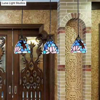 Dragonfly pink & orange art glass pendant lights, Decorbites, set of 3 on Tampa Home & Garden Store