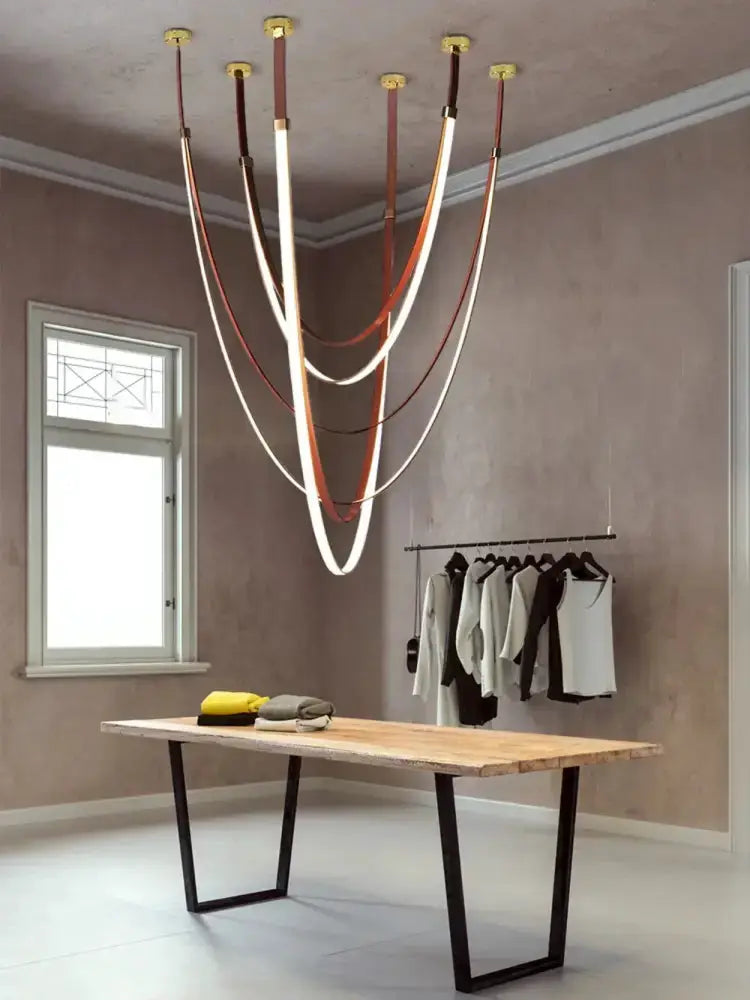 Minimalist Leather Belt Wall Lamp Bedroom Light