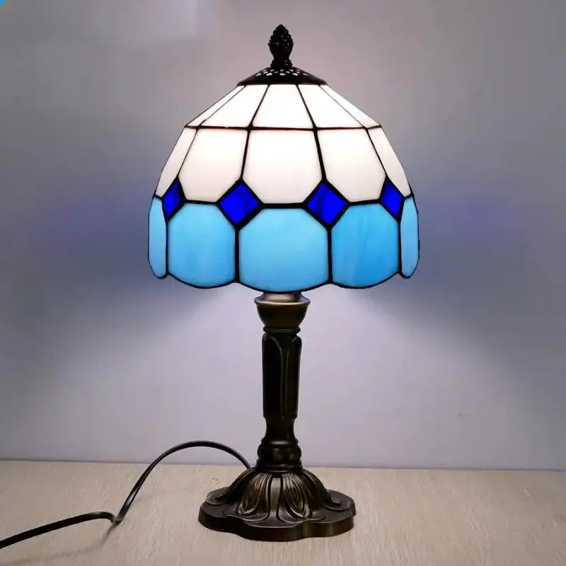 Retro Baroque Led Table Lamps With Stained Glass