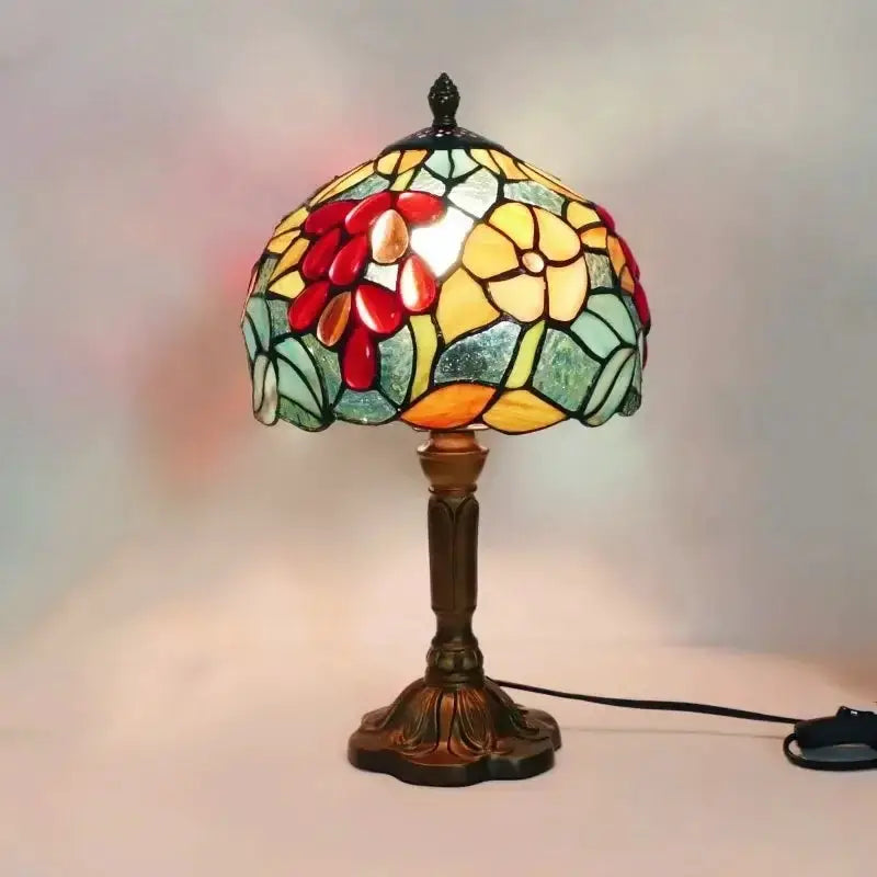 Retro Baroque Led Table Lamps With Stained Glass
