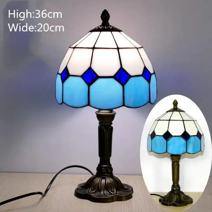 Retro Baroque Led Table Lamps With Stained Glass