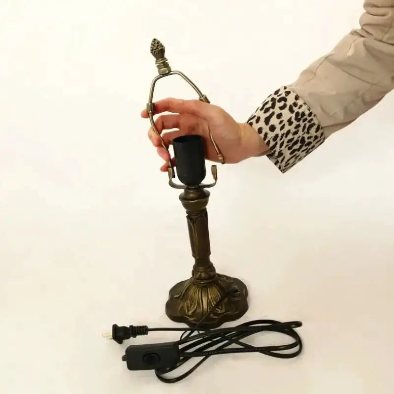 Retro Baroque Led Table Lamps With Stained Glass