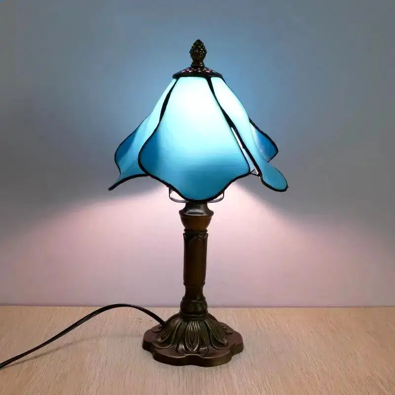Retro Baroque Led Table Lamps With Stained Glass