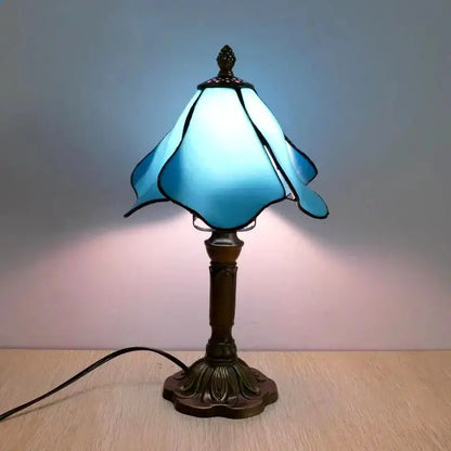 Retro Baroque Led Table Lamps With Stained Glass