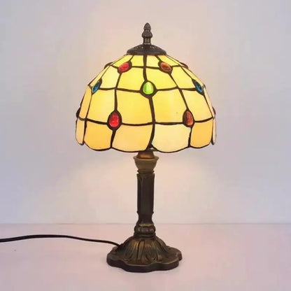 Retro Baroque Led Table Lamps With Stained Glass