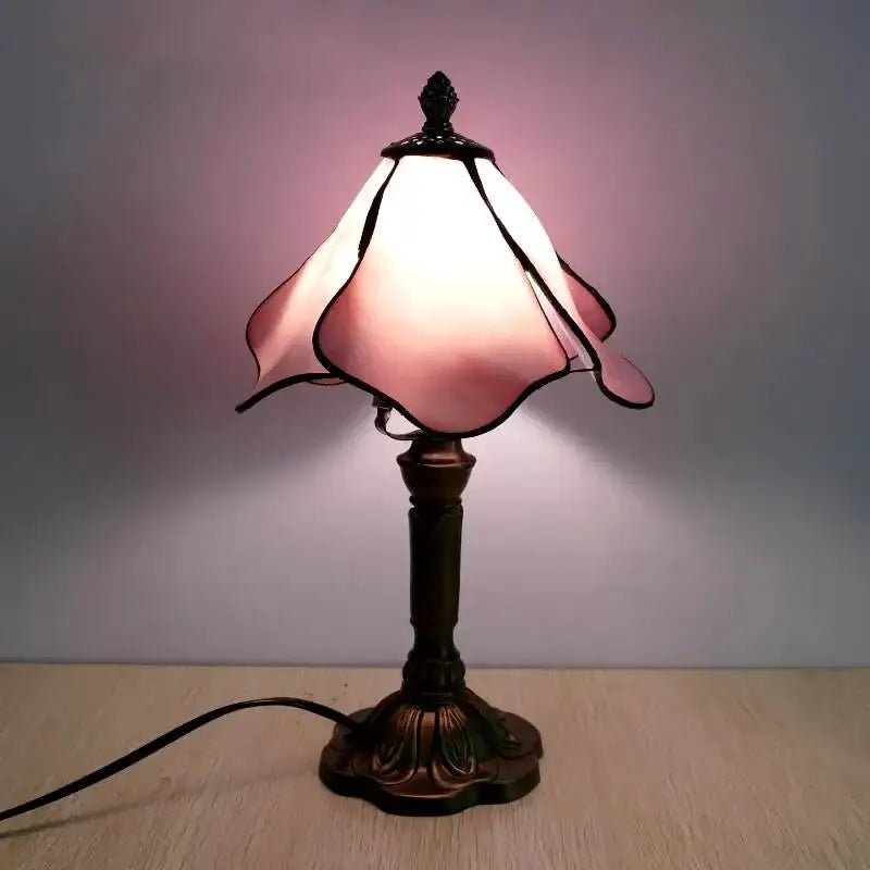 Retro Baroque Led Table Lamps With Stained Glass
