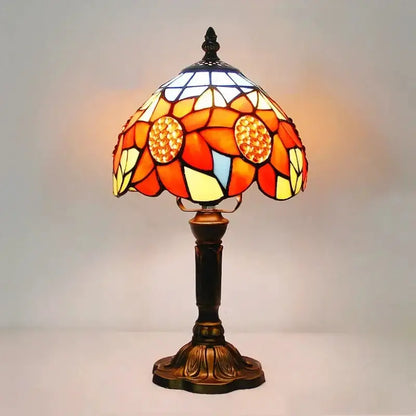 Retro Baroque Led Table Lamps With Stained Glass