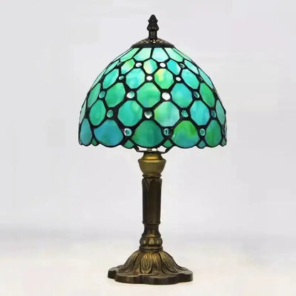 Retro Baroque Led Table Lamps With Stained Glass