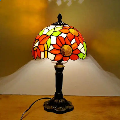 Retro Baroque Led Table Lamps With Stained Glass