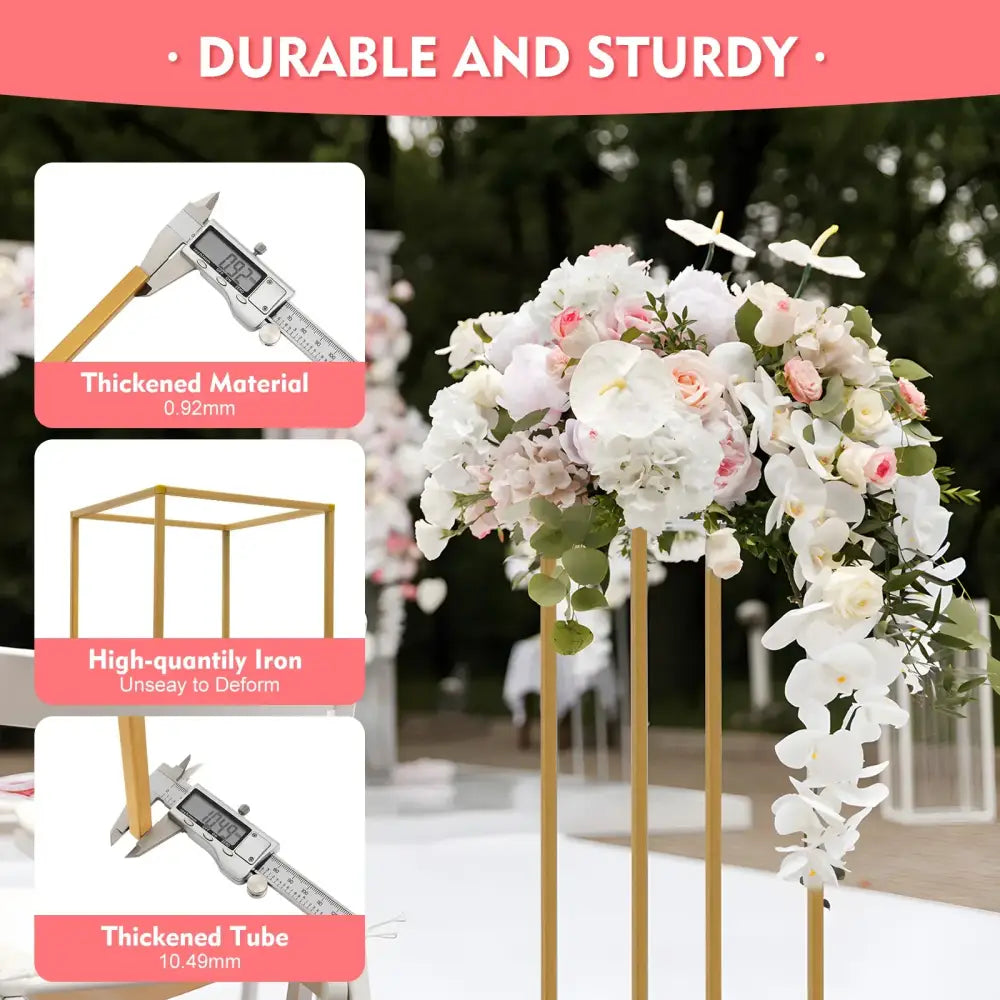 Gold wedding flower stand by Decorbites, iron plant stand with thickened 0.92mm frame on Tampa Home & Garden Store
