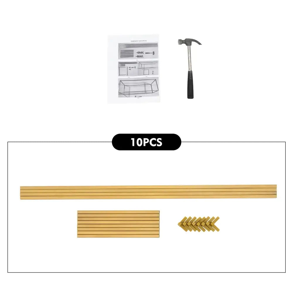 Gold wedding flower stand Decorbites 10-piece bamboo plant stand kit with long slats, base panel, angled connectors on Tampa Home & Garden Store