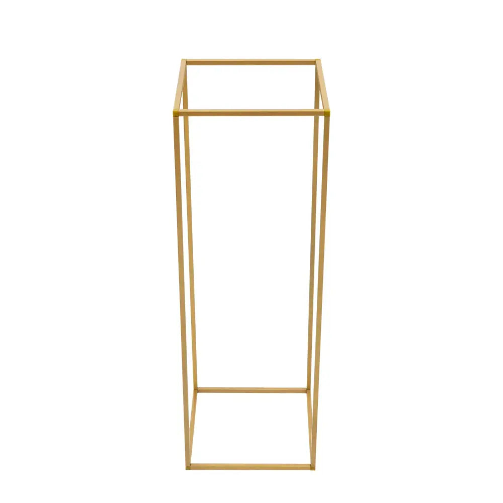 Decorbites Gold wedding flower stand plant stand, gold metal frame, tall rectangular design on Tampa Home & Garden Store