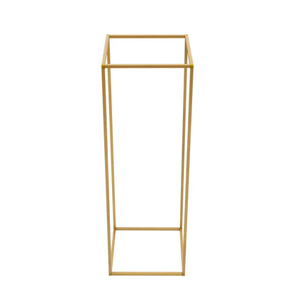 Decorbites Gold wedding flower stand plant stand, gold metal frame, tall rectangular design on Tampa Home & Garden Store