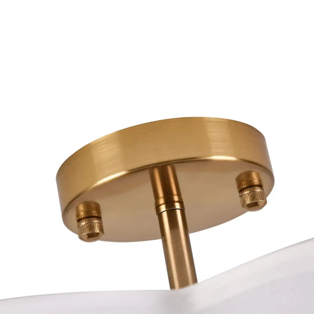 Gold 4-Light Ceiling Fixture with brass canopy and white glass shade on Tampa Home & Garden Store