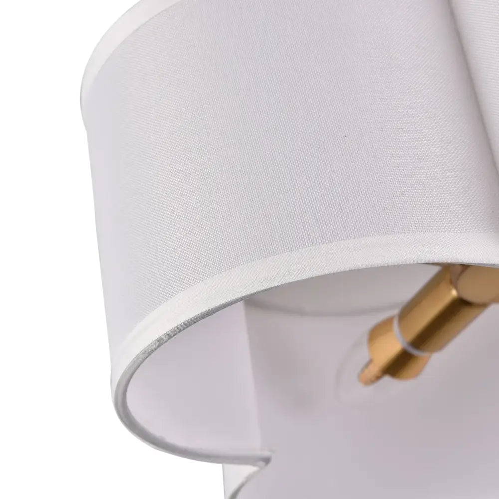Gold 4-light ceiling fixture flush mount with white fabric shade by Decorbites on Tampa Home & Garden Store