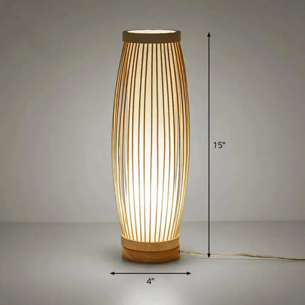 Elegant bamboo floor lamp with slender vertical slats for tea-room ambiance Decorbites on Tampa Home & Garden Store