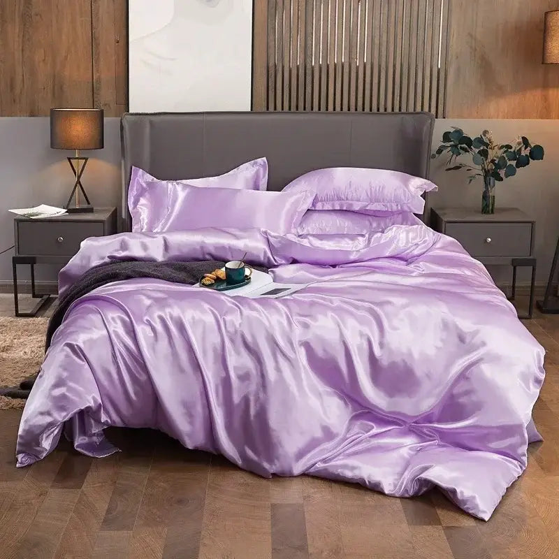 Luxury Chocolate Brown Satin Duvet And Sheets