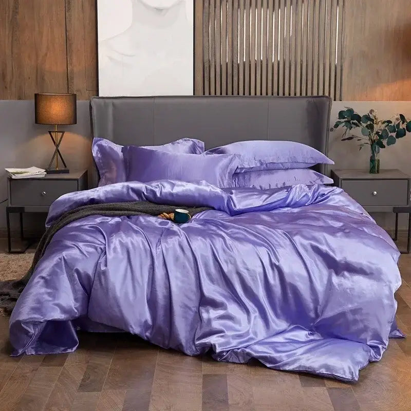 Luxury Chocolate Brown Satin Duvet And Sheets
