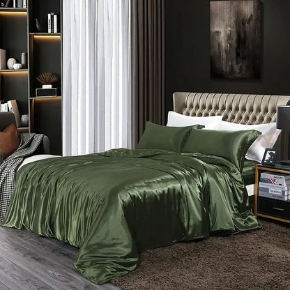 Luxury Chocolate Brown Satin Duvet And Sheets