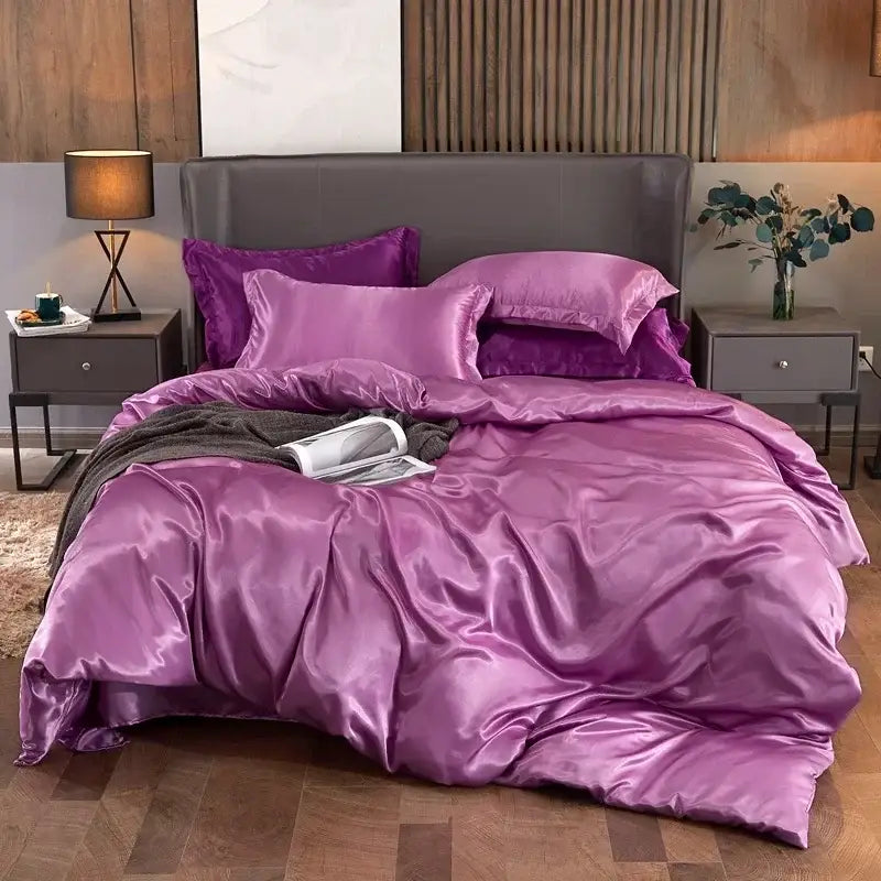 Luxury Chocolate Brown Satin Duvet And Sheets