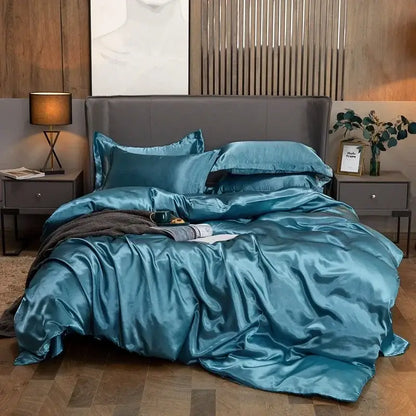 Luxury Chocolate Brown Satin Duvet And Sheets