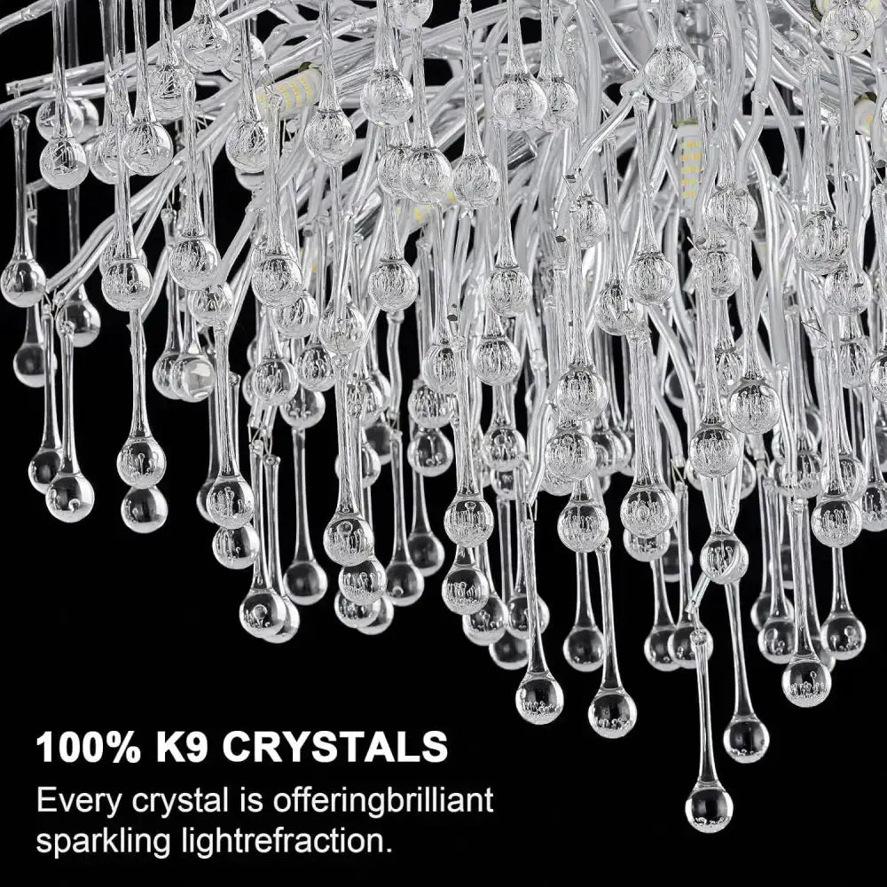 Modern Chrome Crystal Chandelier for Living Room