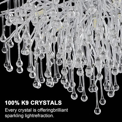 Modern Chrome Crystal Chandelier for Living Room