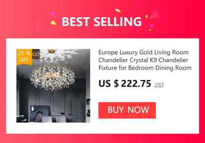 Modern Chrome Crystal Chandelier for Living Room