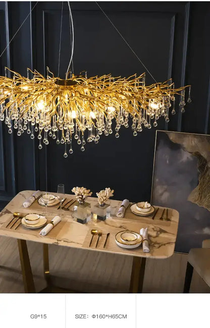 Modern Chrome Crystal Chandelier for Living Room