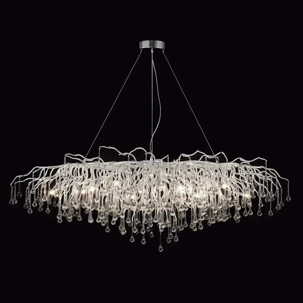 Modern Chrome Crystal Chandelier for Living Room