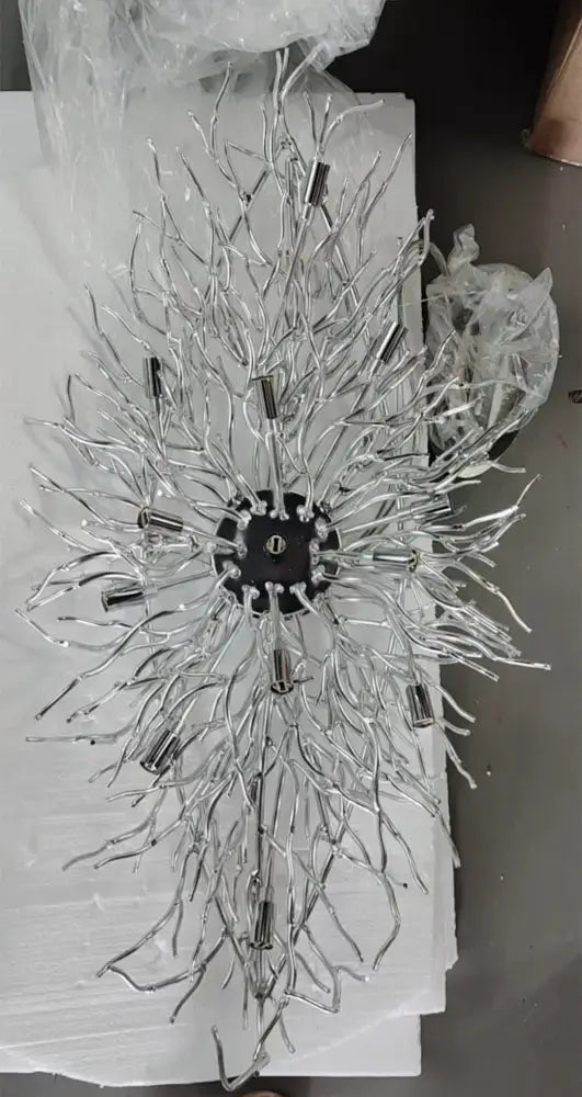 Modern Chrome Crystal Chandelier for Living Room