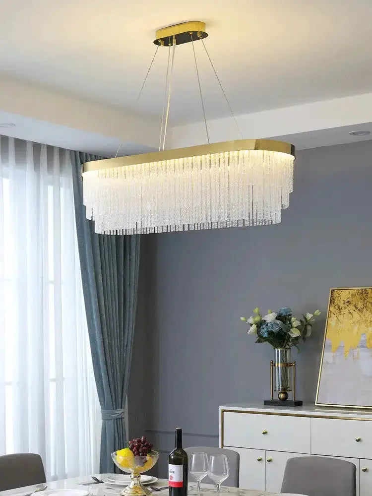 Chandelier Decorbites modern gold luster crystal dining room pendant light on Tampa Home & Garden Store