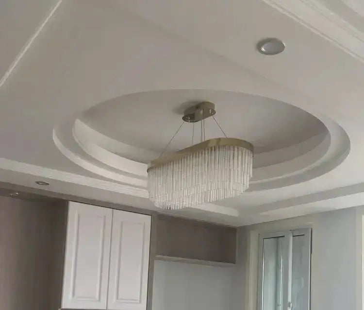 Chandelier Decorbites modern gold luster crystal dining pendant light with crystal strands on Tampa Home & Garden Store
